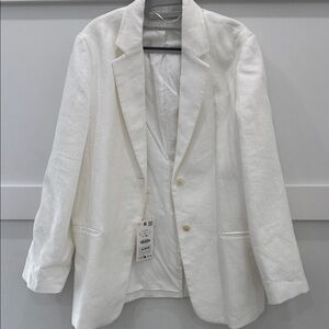 Zara White Blazer Jacket
